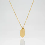 Collar medalla ovalada y dije ovalado dorado pequeño personalizable 