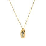 Collar medalla ovalada y dije ovalado dorado pequeño personalizable 