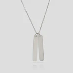 Collar medalla Dúo Rectangular Plateado Personalizable 
