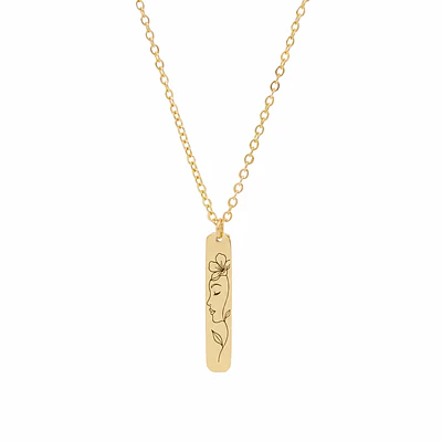 Collar Medalla Rectangular Dorado Personalizable 