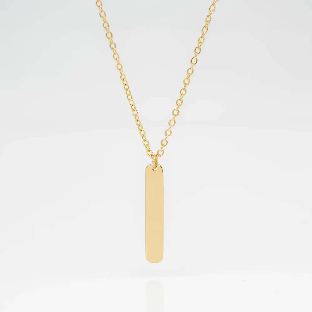 Collar Medalla Rectangular Dorado Personalizable 