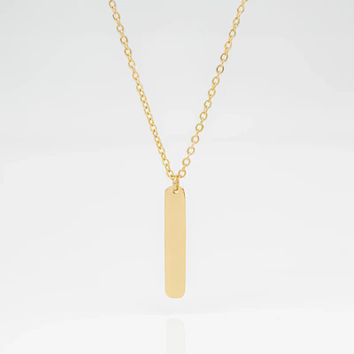 Collar Medalla Rectangular Dorado Personalizable 