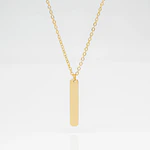Collar Medalla Rectangular Dorado Personalizable 