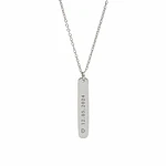 Collar Medalla Rectangular Plateado Personalizable 