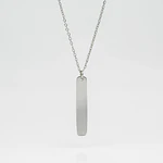 Collar Medalla Rectangular Plateado Personalizable 
