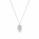 Collar Medalla Ovalada Plateado Personalizable