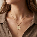 Collar Medalla Circular Dorado Personalizable