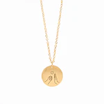 Collar Medalla Circular Dorado Personalizable