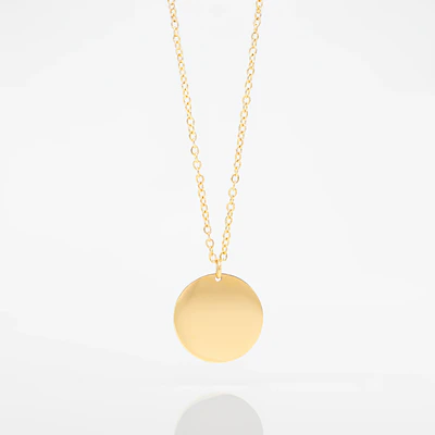 Collar Medalla Circular Dorado Personalizable