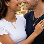 Collar Medalla Corazón Para Parejas Personalizable
