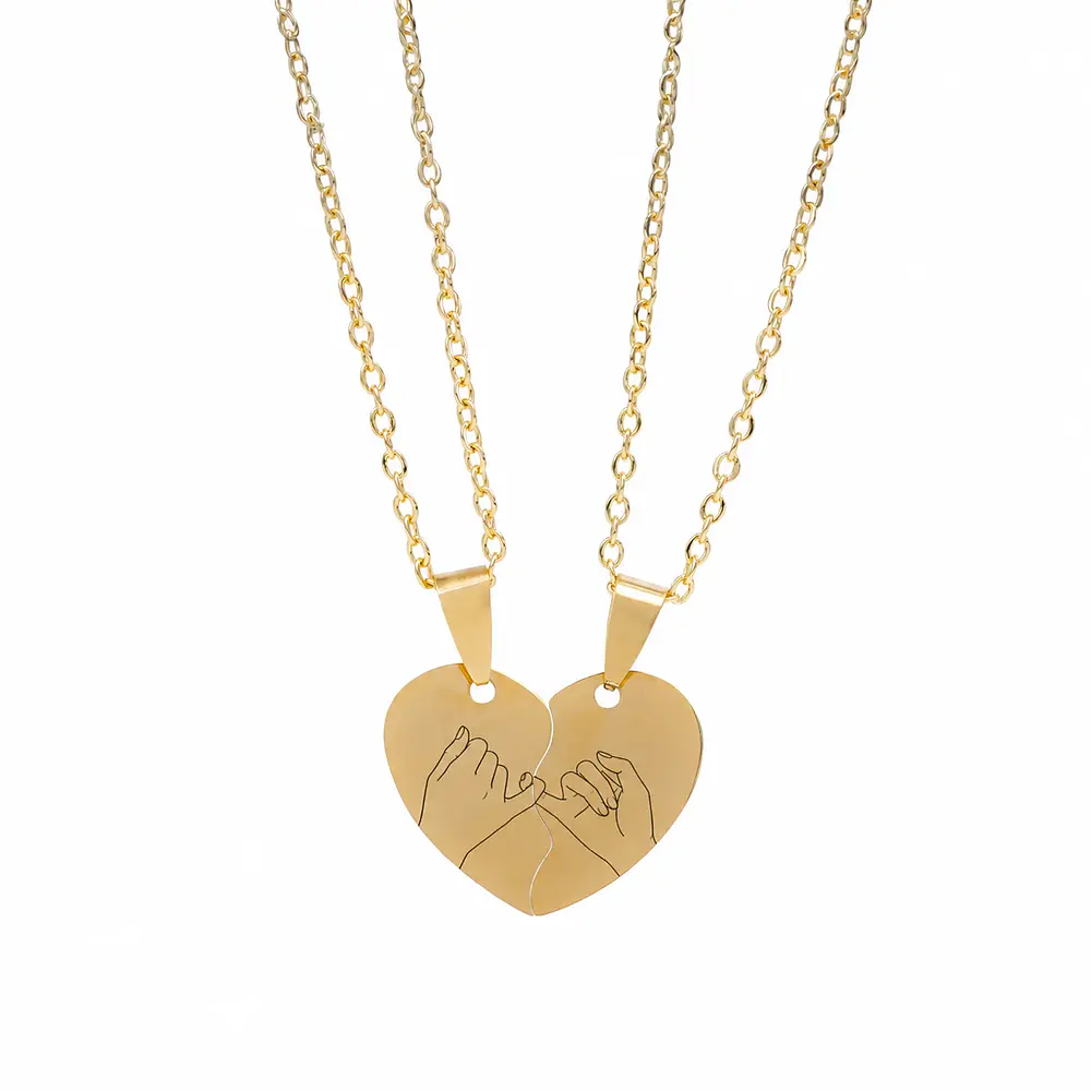 Collar Medalla Corazón Para Parejas Personalizable