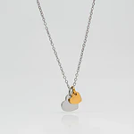 Collar Medalla Corazón Plateado y Dije Corazón Dorado Personalizable