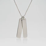 Collar medallas barra grande personalizable chapado en plata S925
