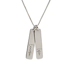 Collar medallas barra grande personalizable chapado en plata S925