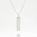 Collar medalla barra pequeña personalizable chapado en plata S925