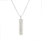 Collar medalla barra pequeña personalizable chapado en plata S925