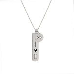 Collar medalla barra y dije circular pequeño personalizable hapado en plata S925