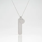 Collar medalla barra y dije circular pequeño personalizable hapado en plata S925