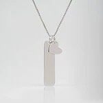 Collar medalla barra y dije corazón pequeño personalizable 