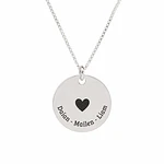 Collar medalla circular 18 mm personalizable chapada en plata S925