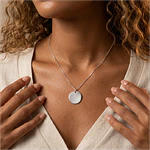 Collar medalla circular 18 mm personalizable chapada en plata S925