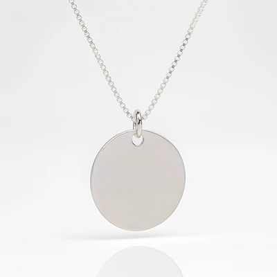 Collar medalla circular 18 mm personalizable chapada en plata S925