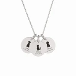 Collar medalla triple circular pequeña personalizable chapada en plata S925
