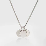Collar medalla triple circular pequeña personalizable chapada en plata S925