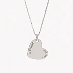 Collar medalla corazón personalizable chapado en plata S925