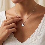 Collar medalla corazón personalizable chapado en plata S925