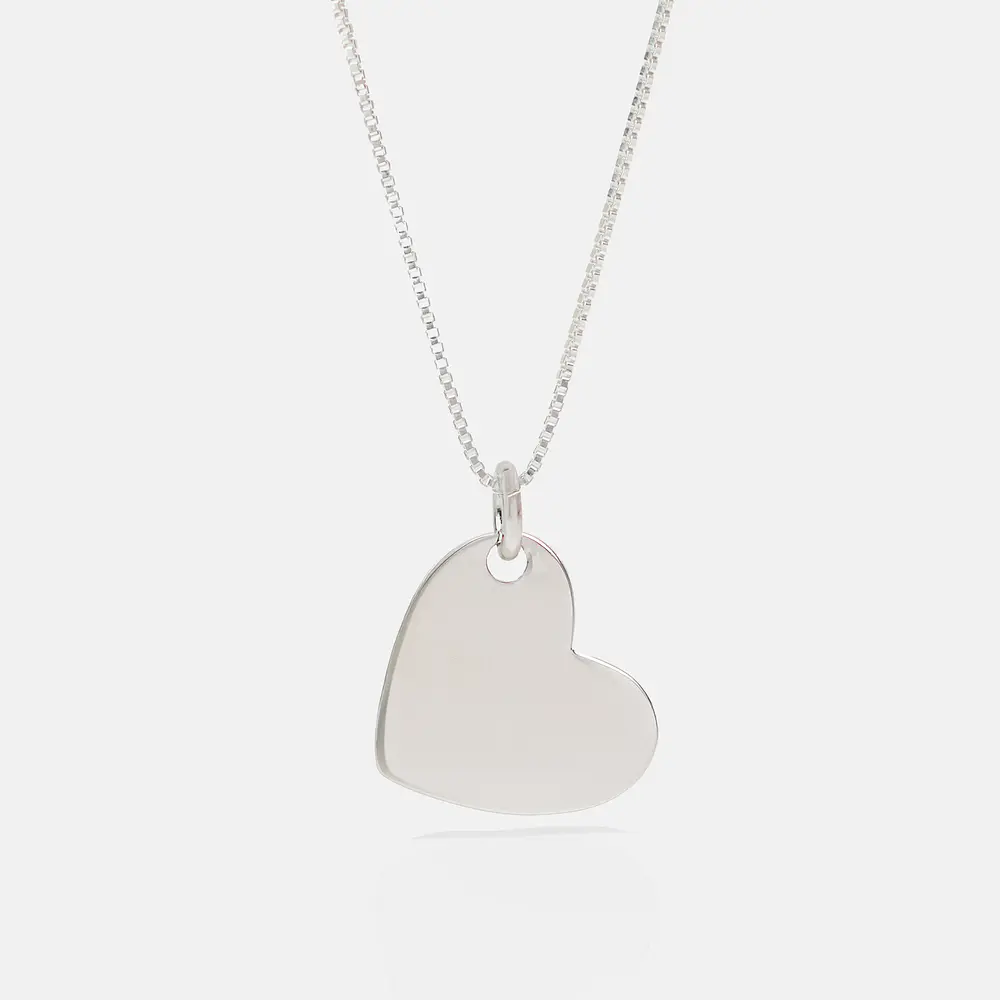 Collar medalla corazón personalizable chapado en plata S925