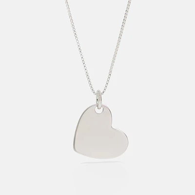 Collar medalla corazón personalizable chapado en plata S925