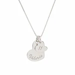 Collar medalla corazón y dije corazón pequeño personalizable chapado en plata S925