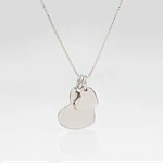 Collar medalla corazón y dije corazón pequeño personalizable chapado en plata S925