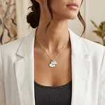 Collar medalla corazón y dije corazón pequeño personalizable chapado en plata S925