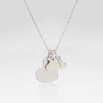 Collar medalla corazón y dije corazón pequeño personalizable chapado en plata S925