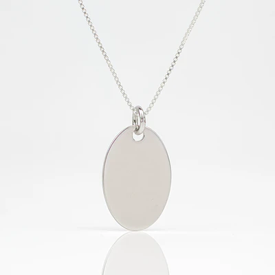 Collar medalla ovalada personalizable chapada en plata S925