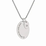Collar medalla ovalada y dije ovalado pequeño  personalizable chapado en plata S925