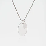 Collar medalla ovalada y dije ovalado pequeño  personalizable chapado en plata S925