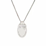 Collar medalla ovalada y dije ovalado pequeño  personalizable chapado en plata S925