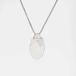 Collar medalla ovalada y dije ovalado pequeño  personalizable chapado en plata S925