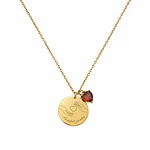 Collar medalla circular 15mm con dije de corazón personalizable 