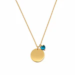 Collar medalla circular 15mm con dije de corazón personalizable 
