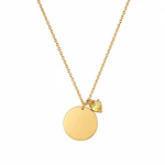 Collar medalla circular 15mm con dije de corazón personalizable 