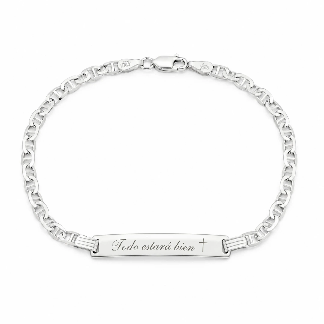 Pulsera esclava tejido marinero personalizable Plata S925