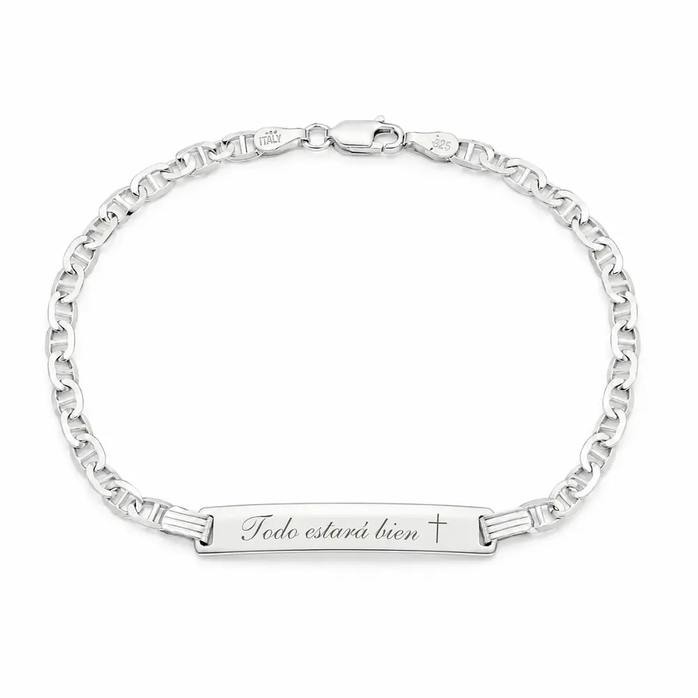 Pulsera esclava tejido marinero personalizable Plata S925