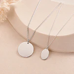 Kit Collares Medalla Circular y Ovalada Para Parejas Personalizables Plata S925