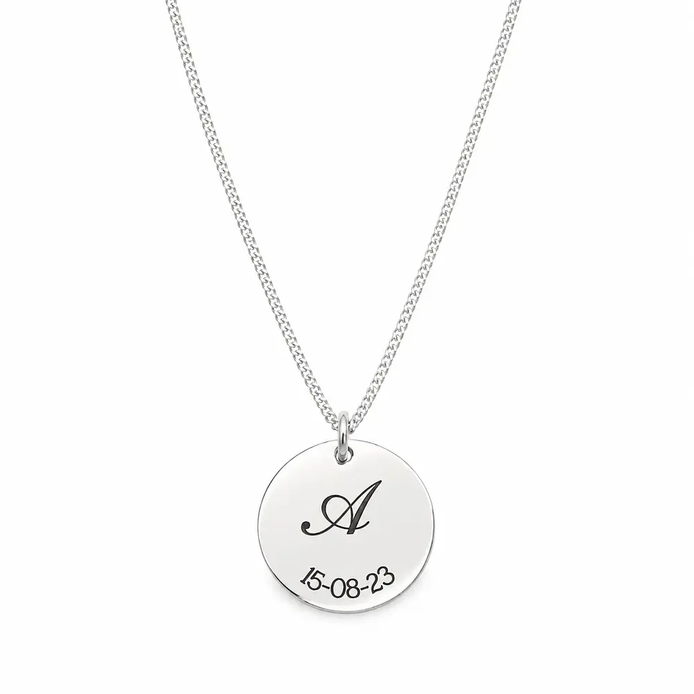 Kit Collares Medalla Circular y Ovalada Para Parejas Personalizables Plata S925