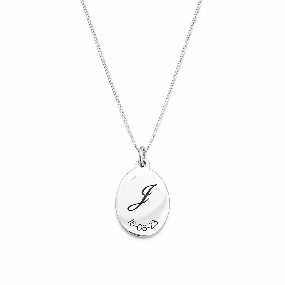 Kit Collares Medalla Circular y Ovalada Para Parejas Personalizables Plata S925