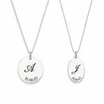 Kit Collares Medalla Circular y Ovalada Para Parejas Personalizables Plata S925